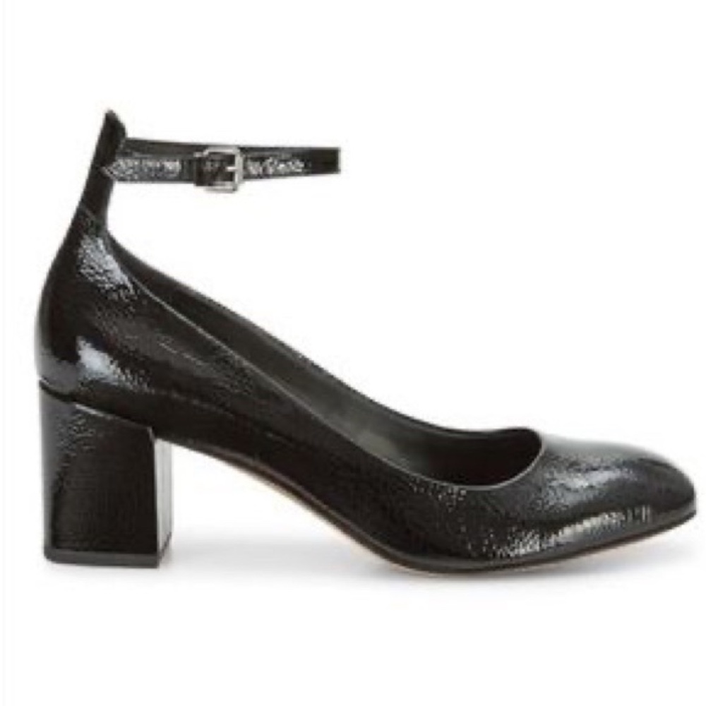 Rebecca Minkoff Black Leather Bridget Mary Jane crinkled patent size 8.5 NIB